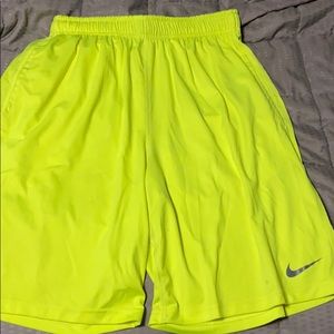 NIKE men’s neon yellow shorts, like new.